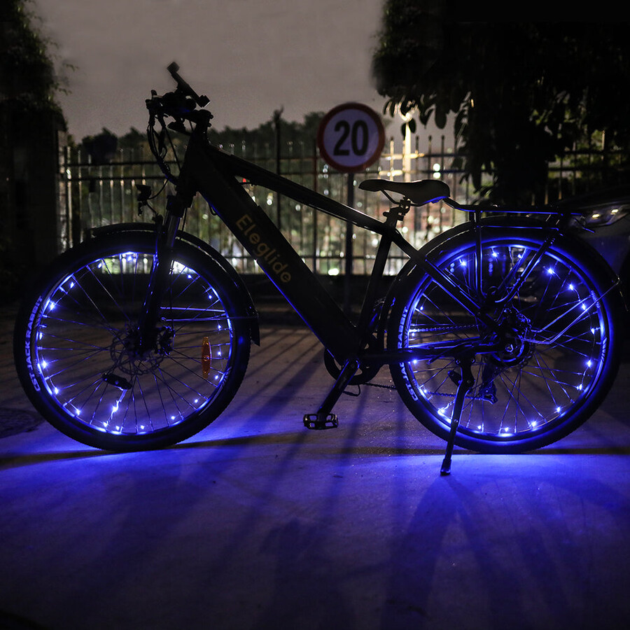 lumières bleues pour roues de vélo 2 pièces sans piles