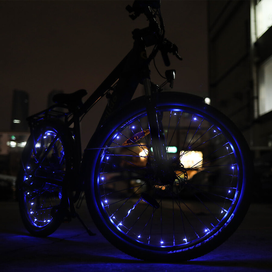 lumières bleues pour roues de vélo 2 pièces sans piles